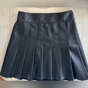 Black Faux Leather XS Abercrombie & Fitch Pleated Mini Skirt